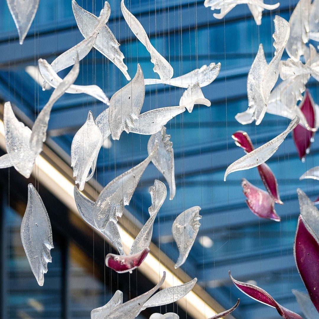 Zathaara Verre Plume Forme Lustre - Neutralighting