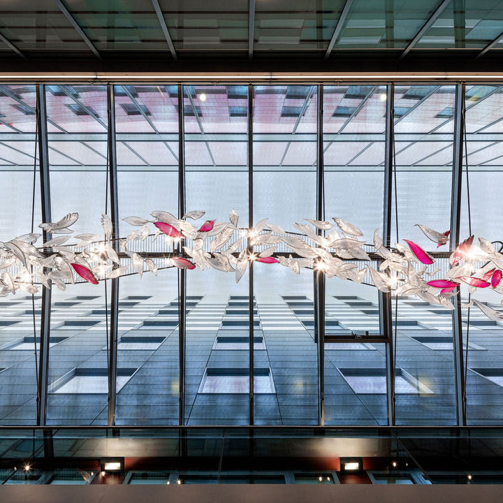 Zathaara Verre Plume Forme Lustre - Neutralighting