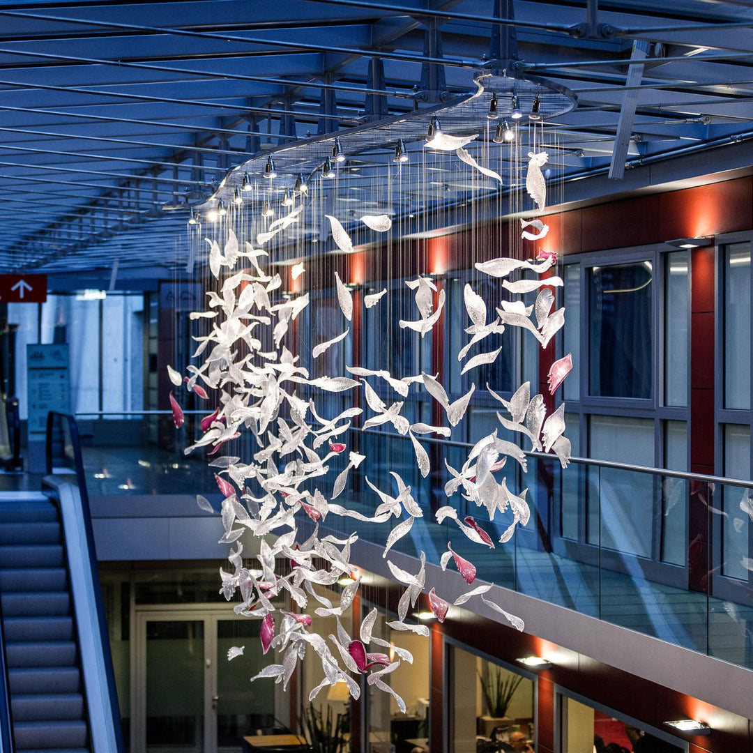 Zathaara Verre Plume Forme Lustre - Neutralighting