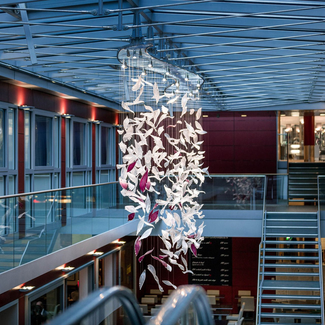 Zathaara Verre Plume Forme Lustre - Neutralighting