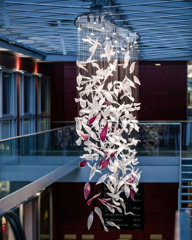 Zathaara Verre Plume Forme Lustre - Neutralighting
