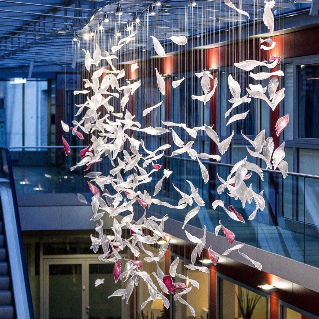 Zathaara Verre Plume Forme Lustre - Neutralighting