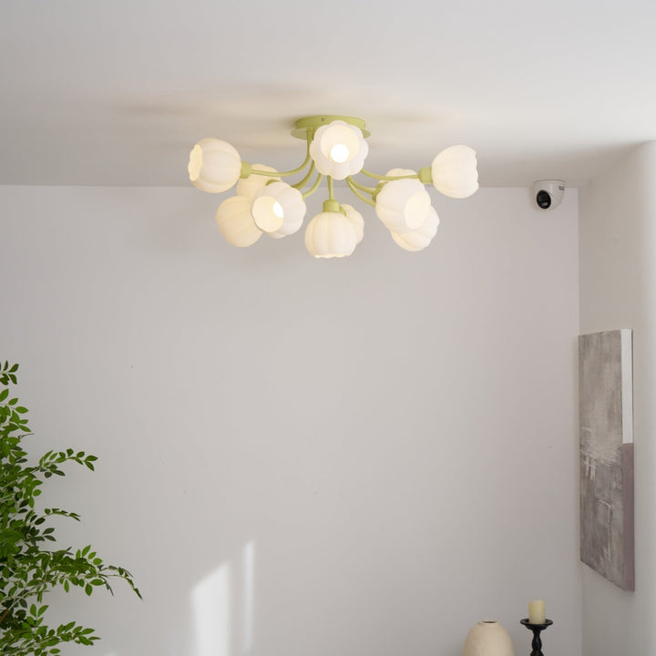 Zenorarae Plafonnier en Verre Matcha Élégant - Neutralighting