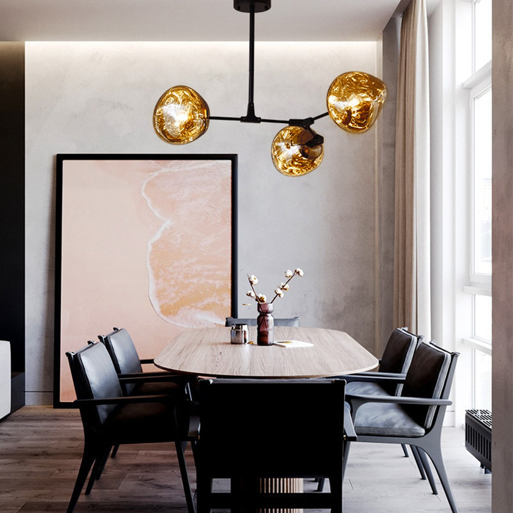 Valentina Suspension Globe Inhabituelle, Métal/Acrylique, Doré Rosé/Or/Chromé, Salon/Salle à Manger - Neutralighting