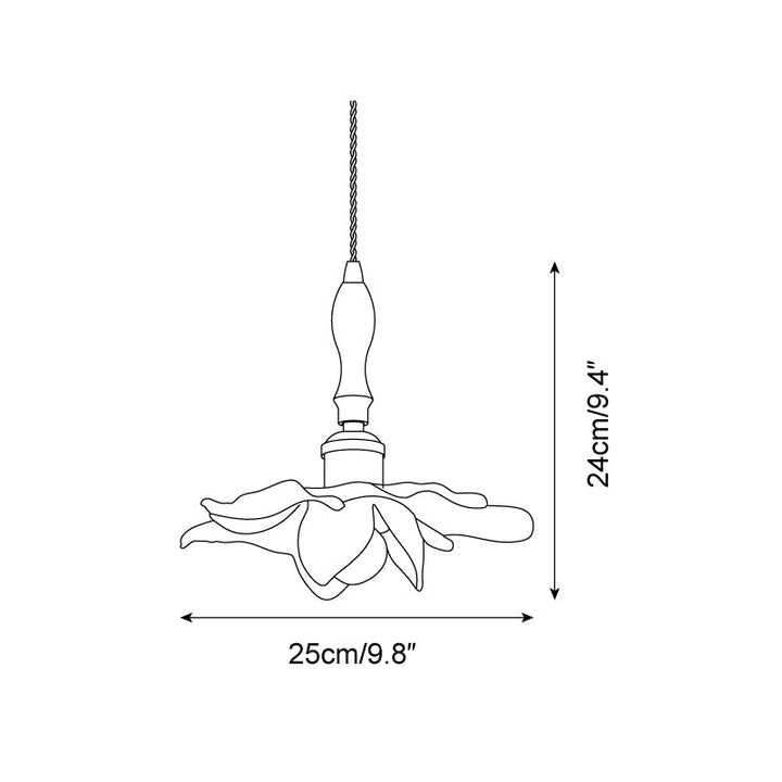Dalie Suspension Lampe Lotus Pétales de Lotus en Résine Accents Dorés - Neutralighting
