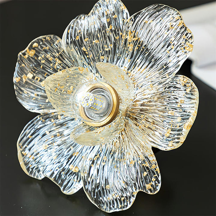 Dalie Suspension Lampe Lotus Pétales de Lotus en Résine Accents Dorés - Neutralighting