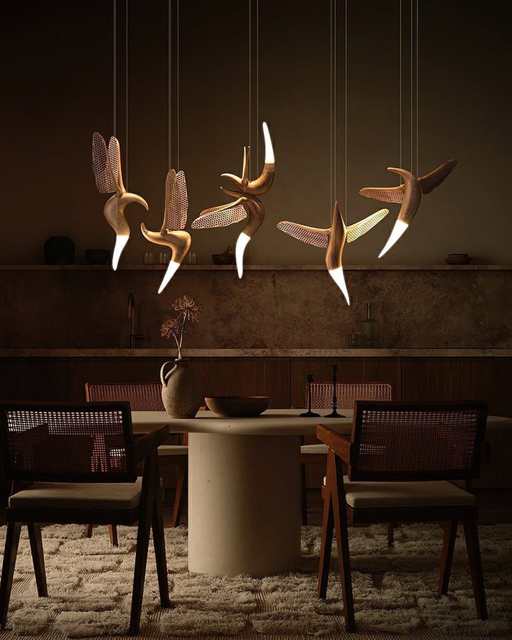 Elsilor Suspension Bois Inspirée des Oiseaux - Neutralighting