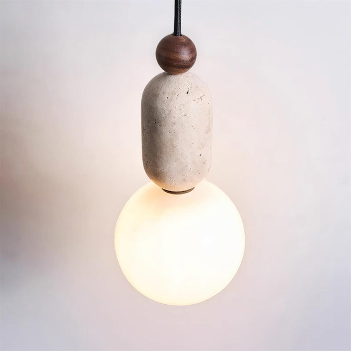 Gavon Lampe Suspendue en Verre et Travertin - Neutralighting