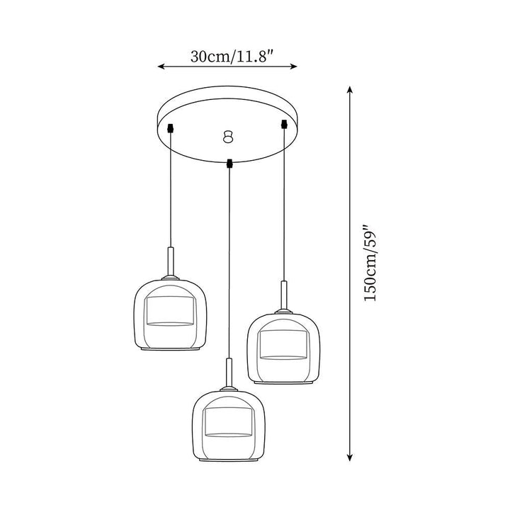 June Suspension Luminaire Design Verre Gris Fumé - Neutralighting