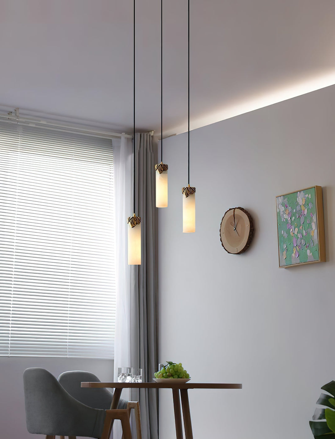 Quiver Suspension Moderne Minimaliste En Laiton Et Albâtre - Neutralighting
