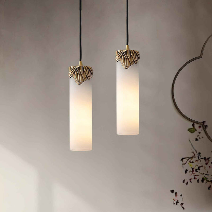 Quiver Suspension Moderne Minimaliste En Laiton Et Albâtre - Neutralighting