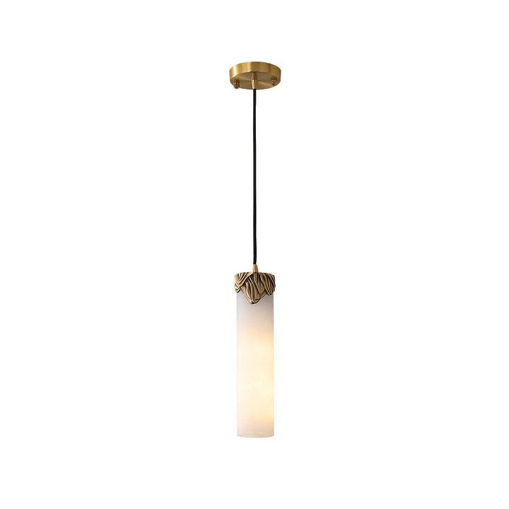 Quiver Suspension Moderne Minimaliste En Laiton Et Albâtre - Neutralighting