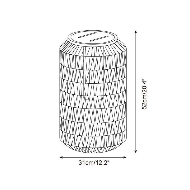 Danya Lampe Extérieure Cylindre en Rattan Solaire - Neutralighting
