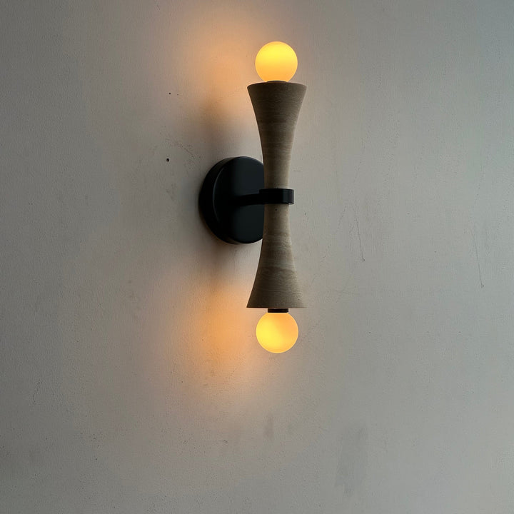 Aura Lampe Murale En Travertin Et Verre Minimaliste Moderne - Neutralighting