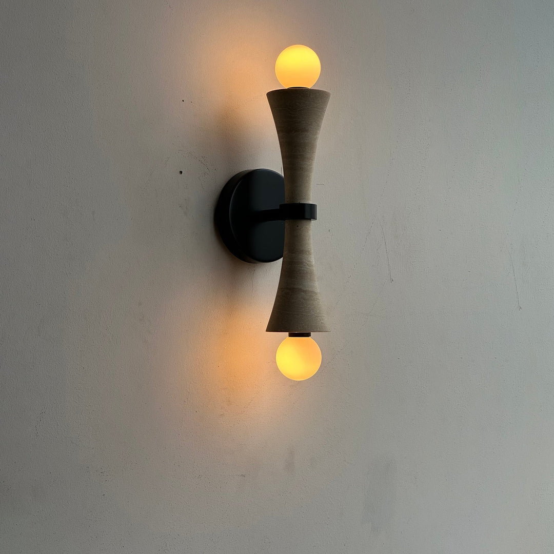 Aura Lampe Murale En Travertin Et Verre Minimaliste Moderne - Neutralighting
