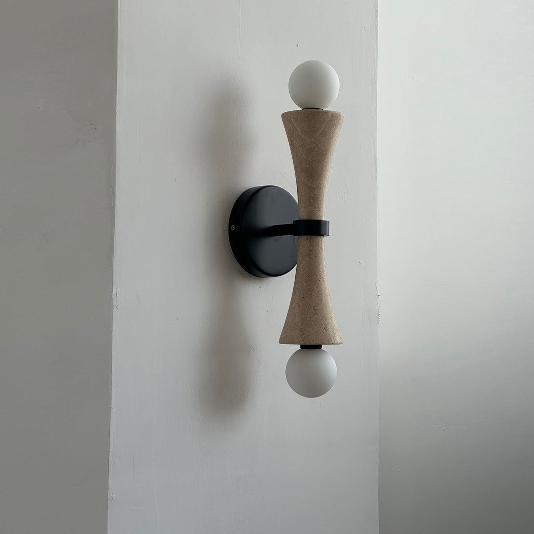Aura Lampe Murale En Travertin Et Verre Minimaliste Moderne - Neutralighting