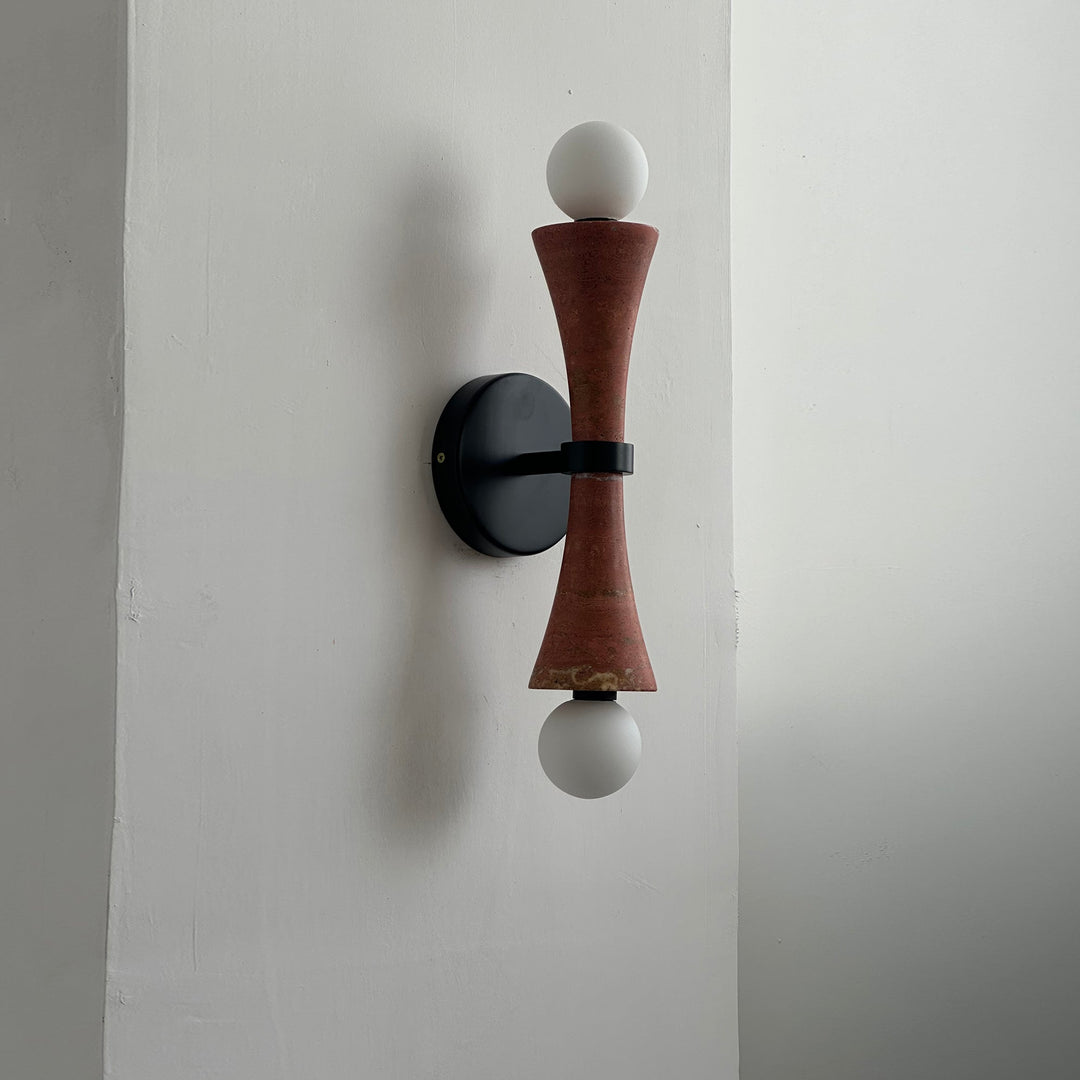 Aura Lampe Murale En Travertin Et Verre Minimaliste Moderne - Neutralighting