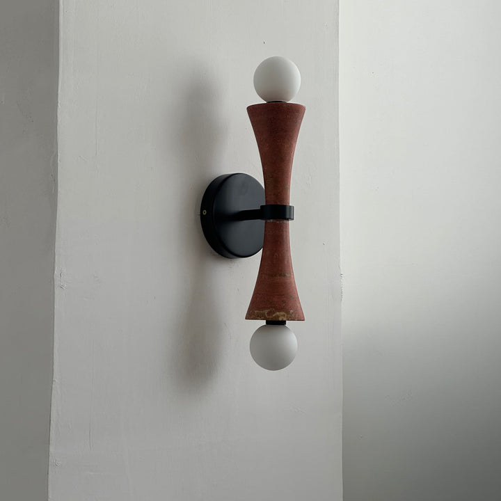 Aura Lampe Murale En Travertin Et Verre Minimaliste Moderne - Neutralighting