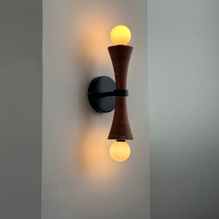 Aura Lampe Murale En Travertin Et Verre Minimaliste Moderne - Neutralighting