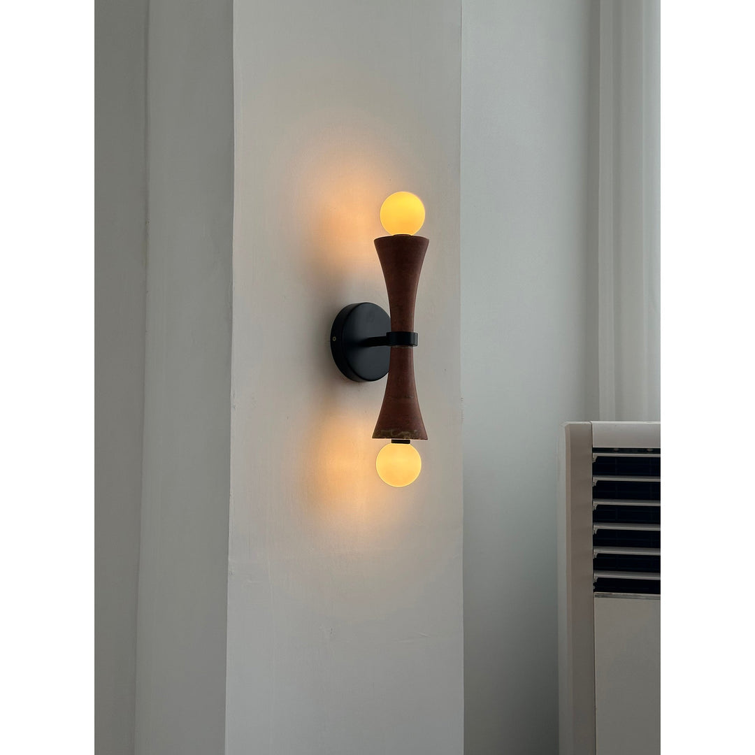 Aura Lampe Murale En Travertin Et Verre Minimaliste Moderne - Neutralighting