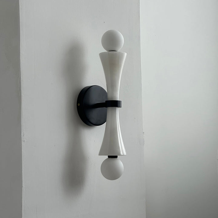 Aura Lampe Murale En Travertin Et Verre Minimaliste Moderne - Neutralighting