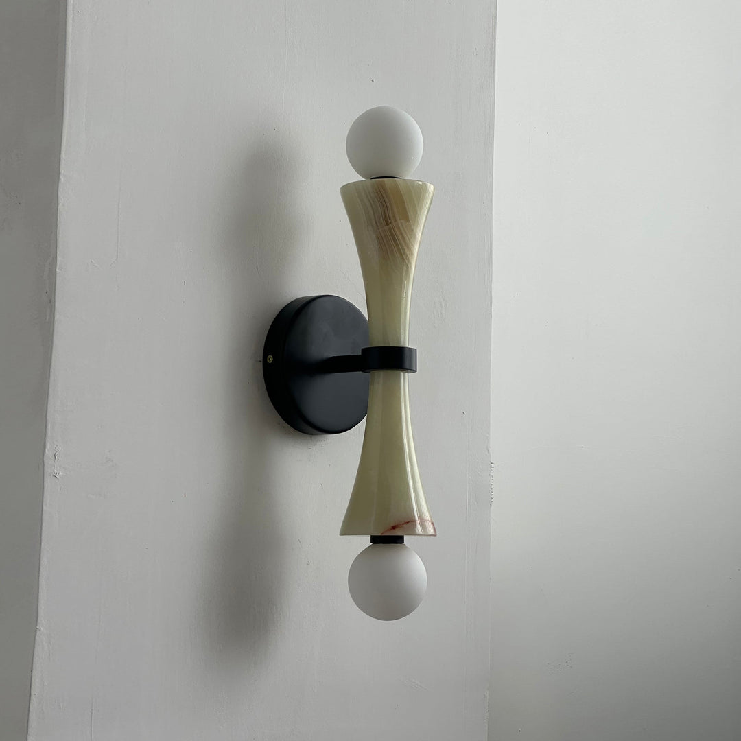 Aura Lampe Murale En Travertin Et Verre Minimaliste Moderne - Neutralighting