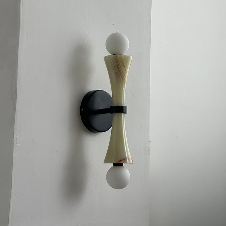 Aura Lampe Murale En Travertin Et Verre Minimaliste Moderne - Neutralighting