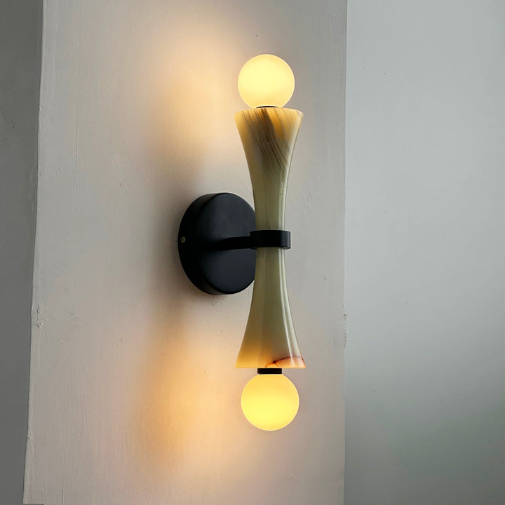 Aura Lampe Murale En Travertin Et Verre Minimaliste Moderne - Neutralighting