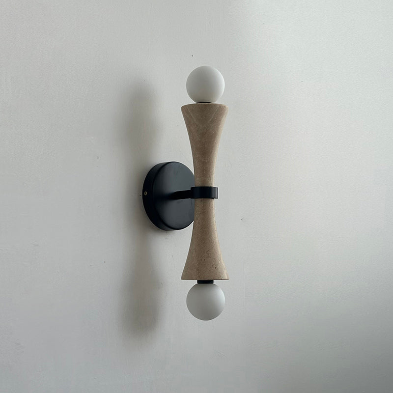 Aura Lampe Murale En Travertin Et Verre Minimaliste Moderne - Neutralighting