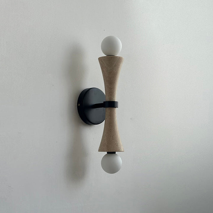Aura Lampe Murale En Travertin Et Verre Minimaliste Moderne - Neutralighting