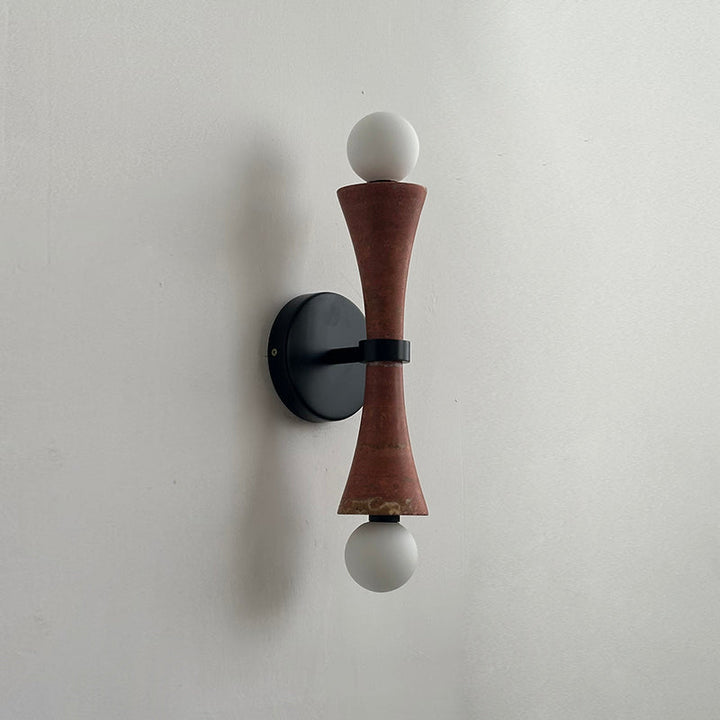 Aura Lampe Murale En Travertin Et Verre Minimaliste Moderne - Neutralighting