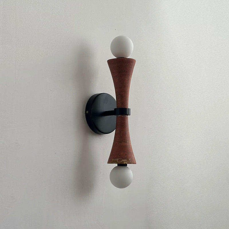 Aura Lampe Murale En Travertin Et Verre Minimaliste Moderne - Neutralighting