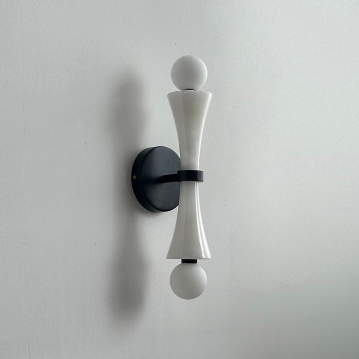 Aura Lampe Murale En Travertin Et Verre Minimaliste Moderne - Neutralighting