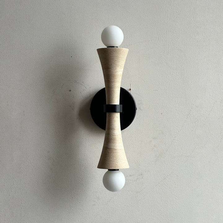 Aura Lampe Murale En Travertin Et Verre Minimaliste Moderne - Neutralighting