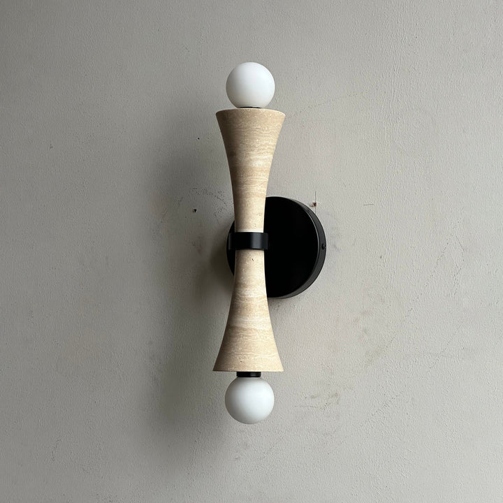 Aura Lampe Murale En Travertin Et Verre Minimaliste Moderne - Neutralighting