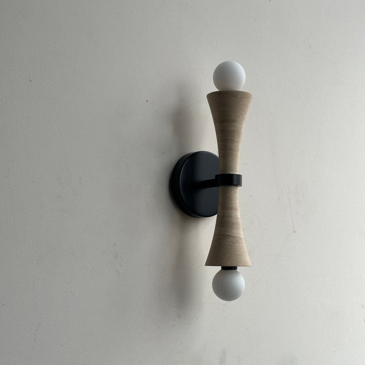 Aura Lampe Murale En Travertin Et Verre Minimaliste Moderne - Neutralighting