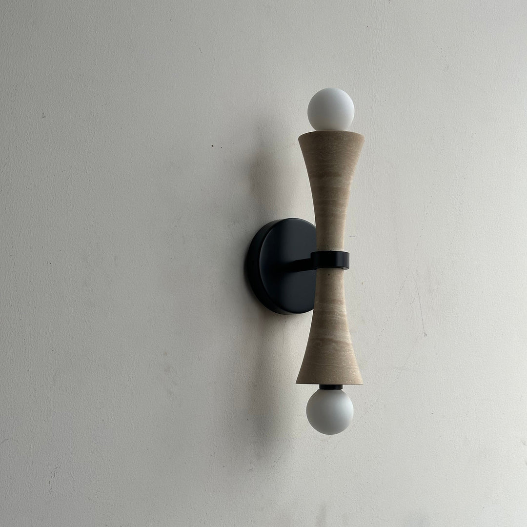 Aura Lampe Murale En Travertin Et Verre Minimaliste Moderne - Neutralighting
