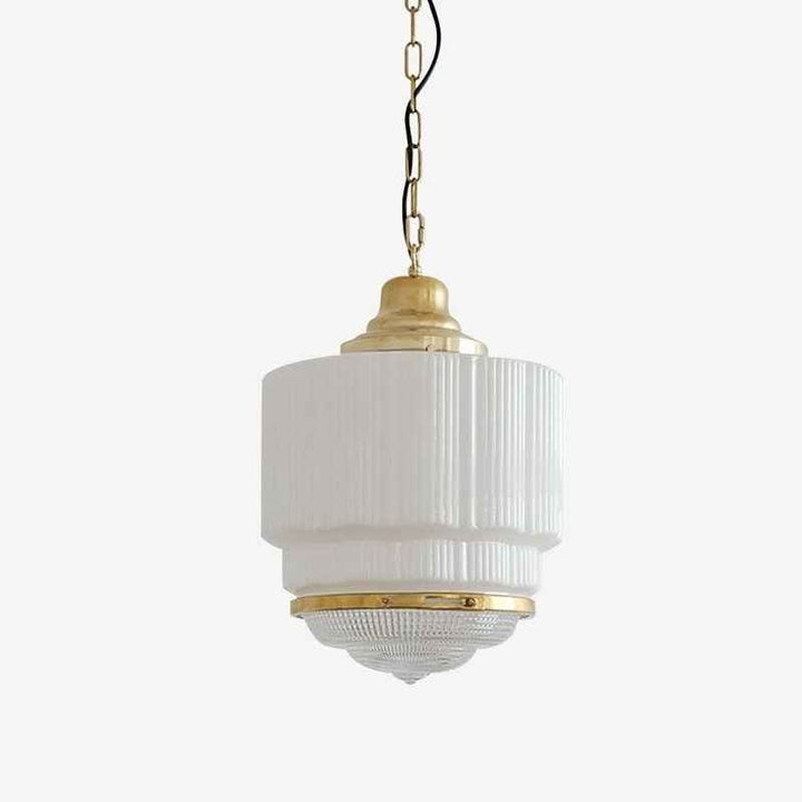Lustra Suspension Laiton Verre Cannelé - Neutralighting
