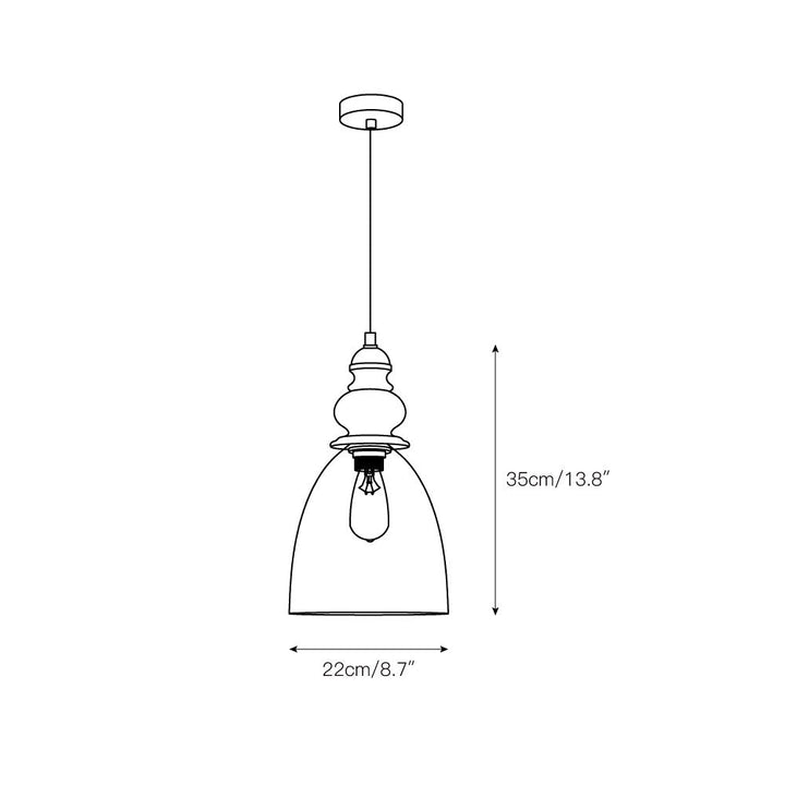 Inert Lampe Pendante en Bois et Verre Minimaliste Moderne - Neutralighting