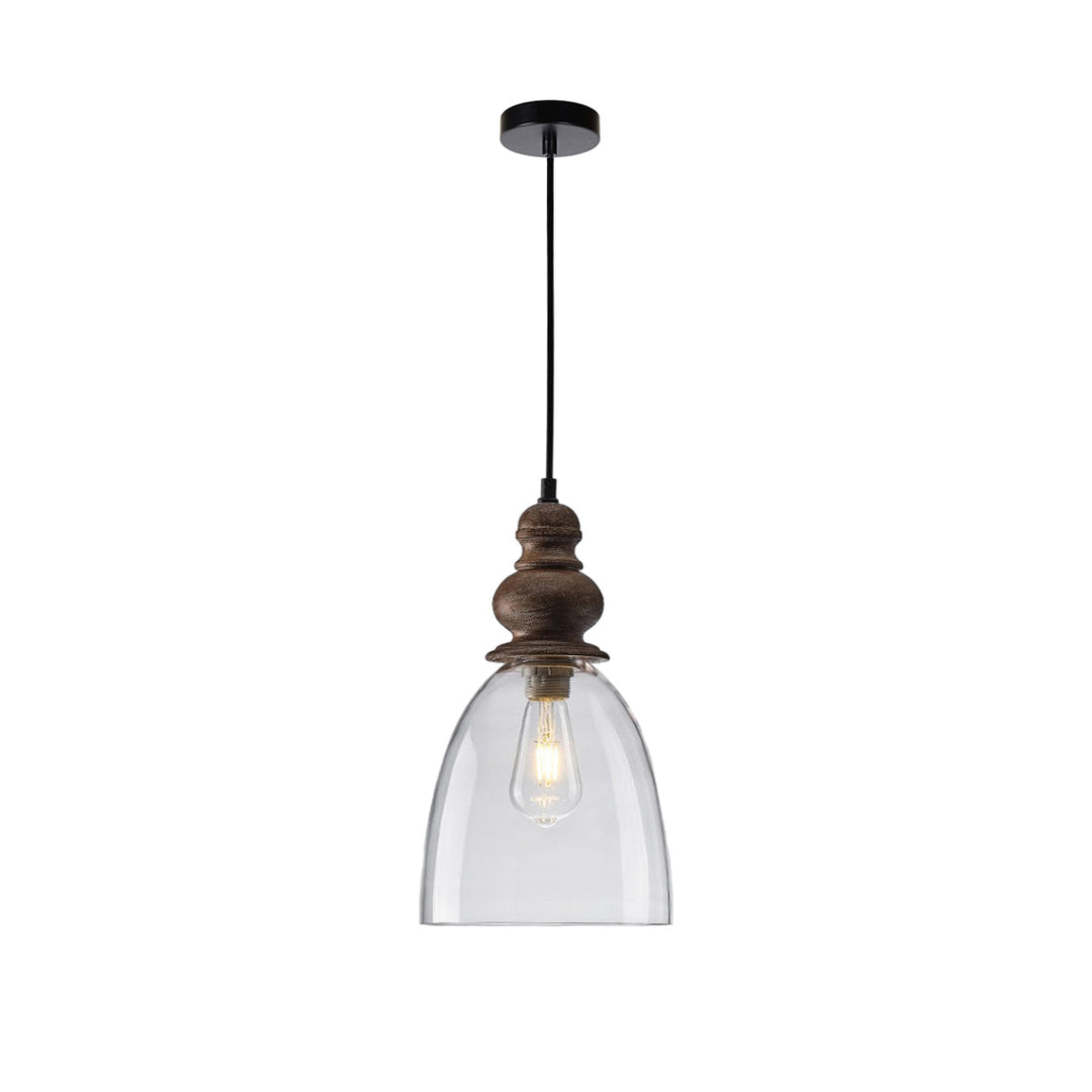 Inert Lampe Pendante en Bois et Verre Minimaliste Moderne - Neutralighting