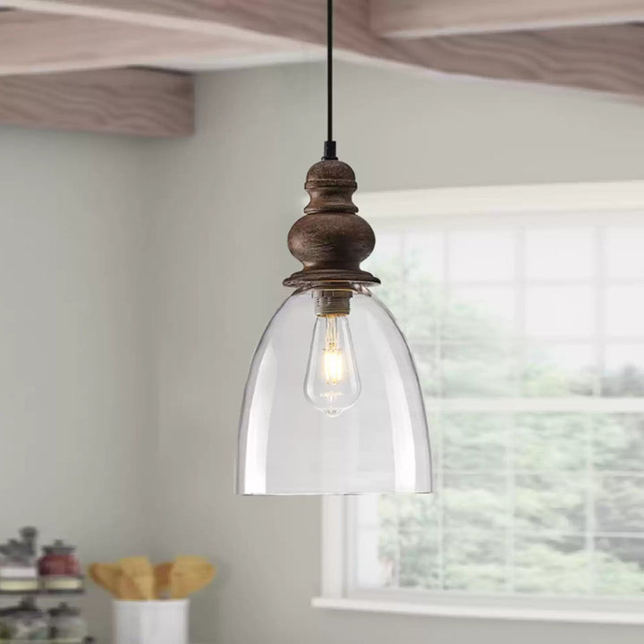 Inert Lampe Pendante en Bois et Verre Minimaliste Moderne - Neutralighting