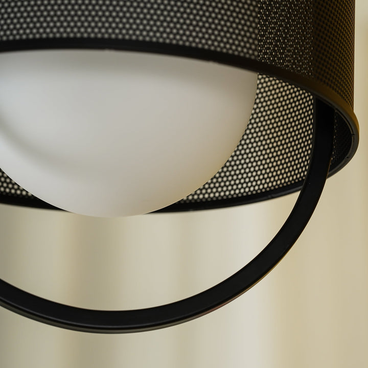 Solara Suspension Cylindre en Maille Accent en Laiton Industriel - Neutralighting