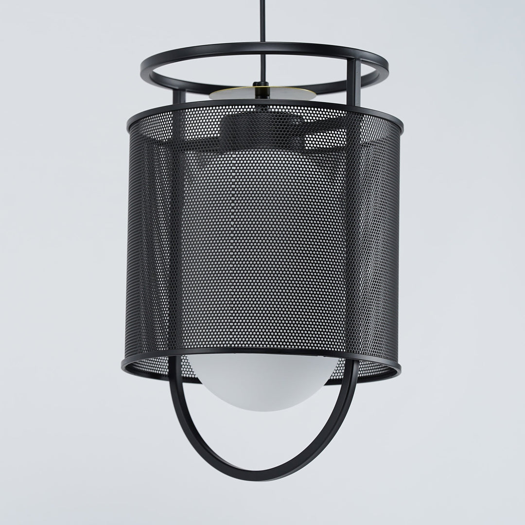 Solara Suspension Cylindre en Maille Accent en Laiton Industriel - Neutralighting