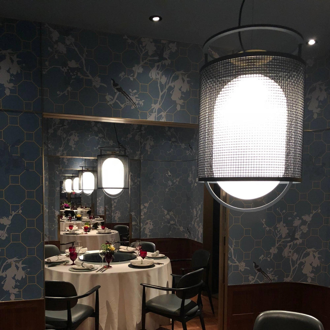 Solara Suspension Cylindre en Maille Accent en Laiton Industriel - Neutralighting