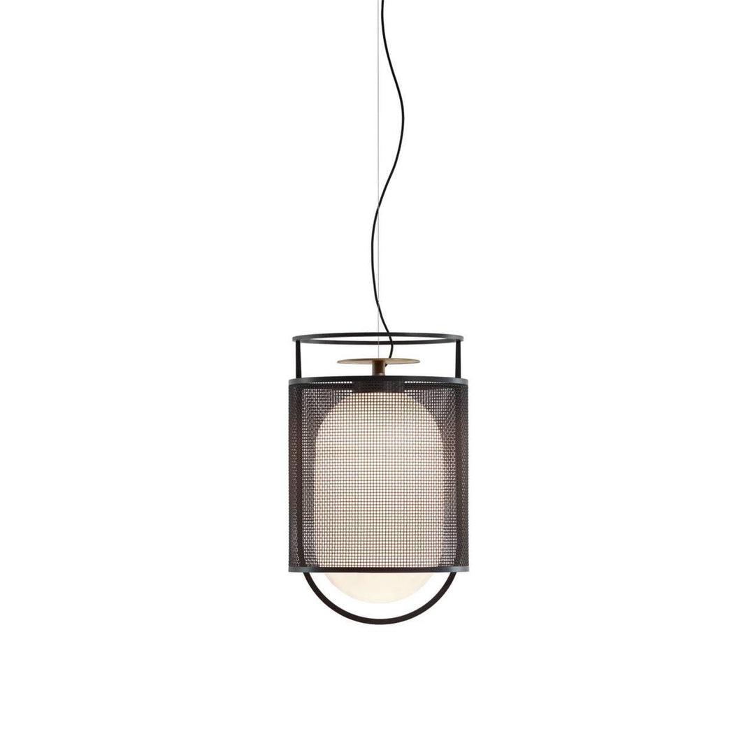 Solara Suspension Cylindre en Maille Accent en Laiton Industriel - Neutralighting