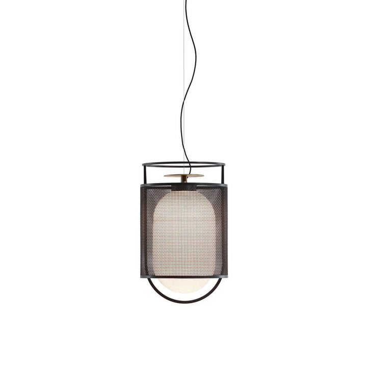 Solara Suspension Cylindre en Maille Accent en Laiton Industriel - Neutralighting