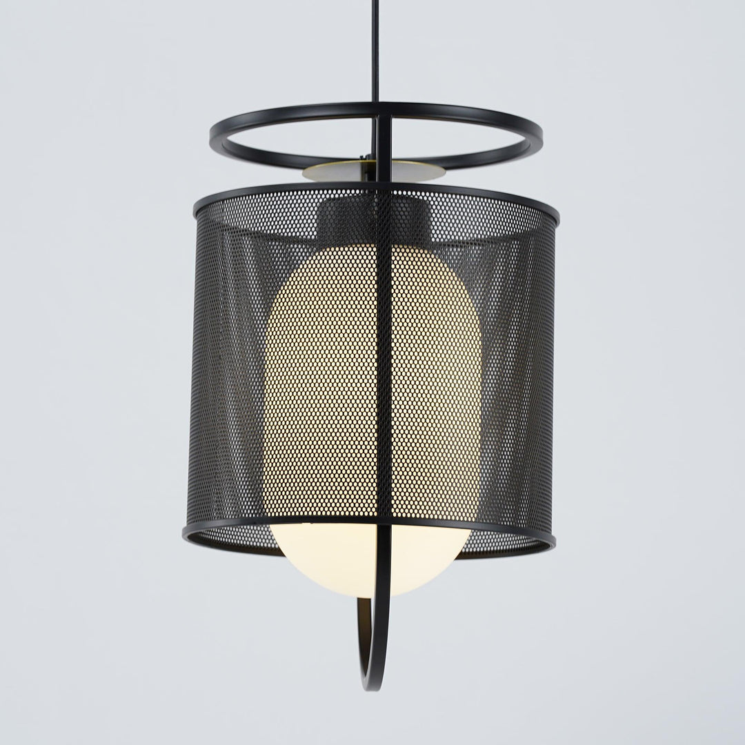 Solara Suspension Cylindre en Maille Accent en Laiton Industriel - Neutralighting