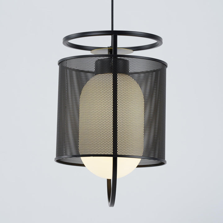 Solara Suspension Cylindre en Maille Accent en Laiton Industriel - Neutralighting