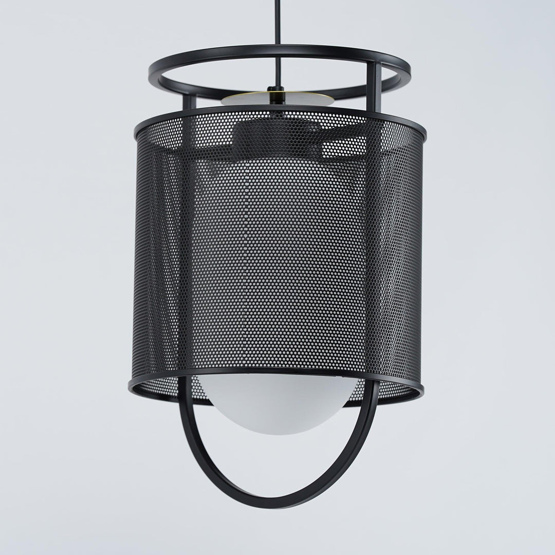 Solara Suspension Cylindre en Maille Accent en Laiton Industriel - Neutralighting