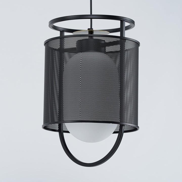 Solara Suspension Cylindre en Maille Accent en Laiton Industriel - Neutralighting